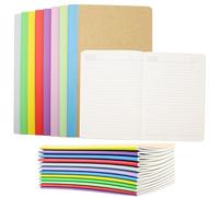 PWGHWG Kraft - Taccuino formato A5, a righe, 12 pezzi, con dorso arcobaleno, in 8 diversi colori, 60 pagine, per ufficio, scuola, 21 x 14 cm