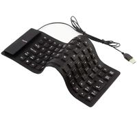 pwhYCMcmr Tastiera pieghevole con cavo USB, 85 tasti, impermeabile, silenziosa, tastiera soft touch, compatibile con PC, notebook, laptop (nero)