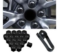 PWJLXY 20 Pezzi Copridado Ruota per Jeep Avenger SUV 2017-2022, Copribulloni Auto Copri Dado per Bullone Ruot Copri Dadi Esagonali Copri Bullone Copriruota,Bla-ck-19mm