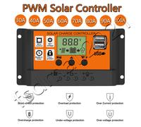 PWM Solar Panel Regulator Charge Controller 12V/24V Focus Tracking 30A/60A/100A