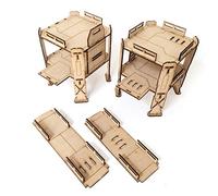 PWORK WARGAMES Combat Zone 02 - Set di Elementi scenici di ambientazione Sci-Fi per Miniature in Scala 28mm/35mm - Tabletop Miniatures wargame 3D Scenery Terrain - MDF 3mm