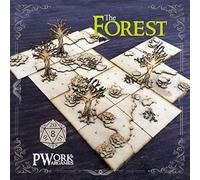 PWORK WARGAMES The Forest (La Foresta) - 3D Tactical maps Rpg Fantasy Dungeon Tiles - mappe tattiche 3D modulari in MDF 3mm