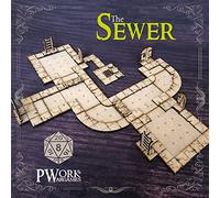 PWORK WARGAMES The Sewer (La Fogna) - 3D tactical maps RPG fantasy dungeon tiles - mappe tattiche 3D modulari in MDF 3mm