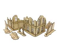Pwork Wargames Urban Ruins 01 - Set di Elementi scenici di Città in rovina per Miniature in Scala 28mm/35mm - Tabletop Miniatures wargame 3D Scenery Terrain - MDF 3mm