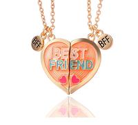 Pwsap 2 collane con cuore abbinate per la migliore amica, collane magnetiche dell'amicizia, collana unica con anelli di crescita, regalo di San Valentino per figlia, madre, amici, sorelle