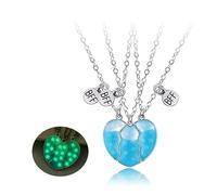 Pwsap 3 Ragazze Collane Magnetiche BFF, Best Friends Forever Collane con Luminoso, Collana Incandescente con Ciondolo Cuore, Valentino Amicizia Gioielli Regali per Ragazze Donne Amici Sorelle Madre