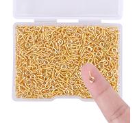 Pwsap 300Pezzi 13mm da Hoop 6.5mm Gancio a Vite Mini Perni Filettati Occhielli a Vite Acciaio Inossidabile Occhi a vite piccoli Viti Filettati per La Resina, Gioielli, Perlina e Plastica