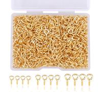 Pwsap 360Pezzi 8mm 10mm 13mm da Hoop Gancio a Vite Mini Perni Filettati Occhielli a Vite Acciaio 3 Taglie Inossidabile Occhi a vite piccoli Viti Filettati per La Resina, Gioielli, Perlina e Plastica