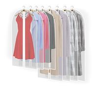 8PCS Copriabiti Antipolvere per Vestiti, Abbigliamento Copre per Abiti, Custodie Abiti Trasparenti, Protezioni a Zip Integrali per Abiti Custodia Giacca Suit Camicie Gonne Abito da Sera e Altro