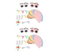 Pwshymi 18 Cappelli per Feste di Compleanno, 4 Bicchieri per Buon Compleanno, Cappelli a Cono Colorati con Occhiali Adorabili per Decorazioni per Feste