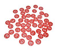 Pwshymi 50 Etichette Numerate per Alveari Facile Identificazione del Bestiame, Materiale ABS Resistente, Etichette Rosse, Ideali per L'apicoltura e la Gestione degli Animali (51-100)