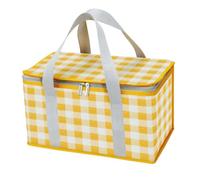 Pwshymi Borsa Termica, Impermeabile, Grande capacità, Isolata, Resistente, Borsa per il Pranzo per Picnic, Ufficio, Portatile, Tessuto Oxford, Foglio di Alluminio (Giallo e bianco)