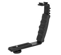 Pwshymi Camera Flash L Staffa Dual Hot Shoes Mount Adapter Mount DV Microfono LED Light