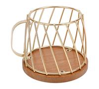 Pwshymi Cestello per Cialde di caffè con Grande capacità per 35 Capsule | Robusto design in metallo e legno, spazio di archiviazione efficiente, versatile per bustine di tè