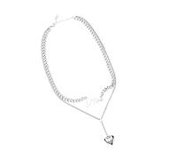 Pwshymi Collana con Ciondolo a Forma di Cuore in Acciaio Inossidabile | Ipoallergenico, impermeabile, elegante, adatto agli amanti dell\'hip hop, ottimo come regalo, comodo da indossare