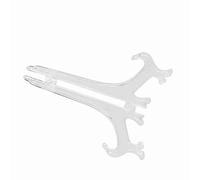 Pwshymi Confezione da 10 Portapiatti Pieghevoli in Plastica Bianca, Scolapiatti, Cerniere Regolabili, Supporto Stabile per Cornici o Piatti (20 cm)