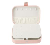 Pwshymi Custodia per Gioielli Bellissima Scatola Portatile Rosa per Collane da Viaggio Orecchini Anelli Design in Pelle