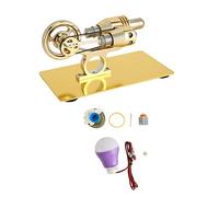Pwshymi Kit Modello Motore Stirling Giocattolo Educativo a Basso Rumore per Bambini Regalo Modello Motore in Lega di Zinco e Vetro