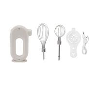 Pwshymi Miscelatore Elettrico Miscelatore Portatile Immersione Frullatore di Immersione 3 velocità Maniglia Anti -slitta (Bianco)