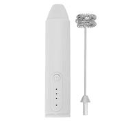 Pwshymi Montalatte Frusta Elettrico Portatile Professionale Portatile per frappè Al caffè Ricaricabile per la Domestica (Bianca)