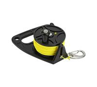 Pwshymi Mulinello da Pesca per Immersioni Filo di Nylon Durevole Mulinello per Immersioni Subacquee con Tappo per il Pollice per lo Snorkeling Sport Acquatici Filo Giallo da 46 M (ruota nera)