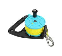 Pwshymi Mulinello da Pesca per Immersioni Filo di Nylon Durevole Mulinello per Immersioni Subacquee con Tappo per il Pollice per lo Snorkeling Sport Acquatici Filo Giallo da 46 M (ruota celeste)