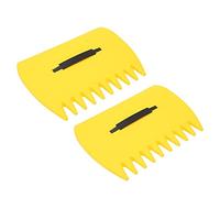 Pwshymi Rastrello Manuale Portatile con Artigli per Foglie Autunnali da 2 Pezzi Raccolta Efficiente delle Foglie Nei Giardini, Giallo, Materiale ABS