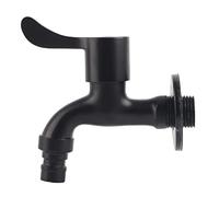 Pwshymi Rubinetto per Montaggio a Parete Nero, Rubinetto Esterno per Acqua da Giardino Ad Apertura Rapida Rubinetto per Acqua Fredda Singolo in Acciaio Inossidabile 304 per Bagno(Rubinetto della lavat