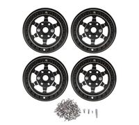 Pwshymi Ruote RC Beadlock Elettroforesi Nera Robusto Ottone 4 Pezzi per Auto Telecomandate 1/10