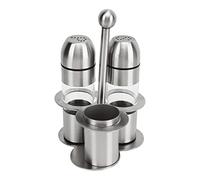 Pwshymi Set di Bottiglie per Condimenti in Acciaio Inossidabile Dal Design Elegante Multiuso per la Casa e il Ristorante Acciaio Inossidabile 304 3 Pezzi (Bottiglia di condimento X 2, tazza di