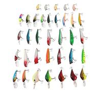 Pwshymi Set di Esche da Pesca con Esche Rigide da 35 Pezzi, Kit di per Pesciolini Ad Alta Resistenza per la Pesca in Acqua Dolce e Salata, Design Resistente in Plastica e Metallo