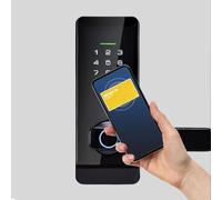 Pwshymi Smart Gate Lock Blocco Impronte Digitali con Password Sicurezza Biometrica per Ingresso Domestico Lega di Alluminio 190 X 70 Mm