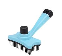Pwshymi Spazzola per Animali Domestici per Cani e Gatti con Design con Impugnatura Comoda per Rimuovere il Sottopelo Sciolto e Migliorare la Circolazione Sanguigna 12,5x7,6 Cm (Blu)