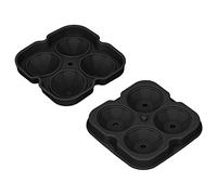Pwshymi Stampi per Ghiaccio Vassoi per Cubetti di Ghiaccio Riutilizzabili in Silicone Flessibile per Cocktail e Whisky 4 Cubetti a Forma di Diamante da -40 ℉ a 420 ℉ (Nera)