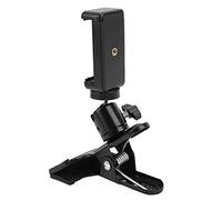 Pwshymi Supporto per Cuffie per Chitarra, Clip per Telefono in Metallo Regolabile e Resistente per Trasmissioni Dal Vivo, Adatto per Ukulele e Basso, Nero, 1 unità