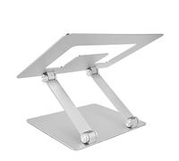 Pwshymi Supporto per Laptop Riser per Computer Regolabile in Lega di Alluminio Leggero per la Regolazione Ergonomica Dell'altezza Argento
