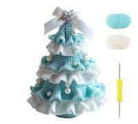 Pwzoax Handmade DIY Crochet Christmas Tree Kit - Handmade Holiday Decoration Set for Beginners, With Yarn Hook Beads Instructions (#6)