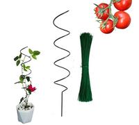 Pwzoax Tomato Twist Stake, Twisted Tomato Stakes, Spiral Tomato Stakes, Spiral Plant Support, Tomato Spiral Stakes, Plant Supports Stakes Spiral Tomato Cages Green (1pcs)