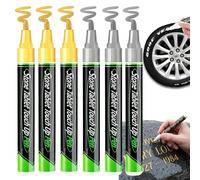 Pwzoax Tombstone Marker Pen for Restoring Faded Grave Inscriptions, 6Pack Waterproof Stone Touch-Up Pen, Strong Coverage Ideal for Gravestone Lettering (Gold+Silver)