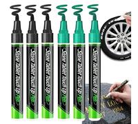 Pwzoax Tombstone Marker Pen for Restoring Faded Grave Inscriptions, 6Pack Waterproof Stone Touch-Up Pen, Strong Coverage Ideal for Gravestone Lettering (Black+Green)