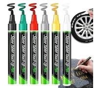 Pwzoax Tombstone Marker Pen for Restoring Faded Grave Inscriptions, 6Pack Waterproof Stone Touch-Up Pen, Strong Coverage Ideal for Gravestone Lettering (6Colors)