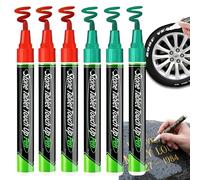 Pwzoax Tombstone Marker Pen for Restoring Faded Grave Inscriptions, 6Pack Waterproof Stone Touch-Up Pen, Strong Coverage Ideal for Gravestone Lettering (Red+Green)