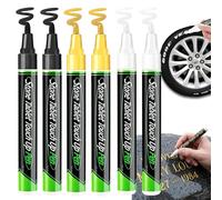 Pwzoax Tombstone Marker Pen for Restoring Faded Grave Inscriptions, 6Pack Waterproof Stone Touch-Up Pen, Strong Coverage Ideal for Gravestone Lettering (Black+Gold+White)