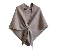 Pwzoax Women's Solid Color Wool Blend Shawl Triangle Scarf Shawl Wraps Knotted Shoulder Sweater Shawls All Seasons (Camel)