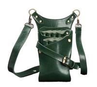 PXAMORTEL Borsa da parrucchiere Borsa portaoggetti Borsa for forbici for capelli Fondina for strumenti da stilista Cintura a tracolla for uomo Donna Barbiere Parrucchiere Borsa da barbiere(Green)