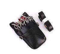 PXAMORTEL Borsa da parrucchiere, forbici for capelli, fondina con cintura a tracolla for parrucchieri, barbiere, forbici in pelle PU, custodia for attrezzi da parrucchiere, borsa da barbiere(Black)