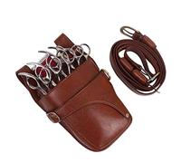 PXAMORTEL Borsa da parrucchiere, forbici for capelli, fondina con cintura a tracolla for parrucchieri, barbiere, forbici in pelle PU, custodia for attrezzi da parrucchiere, borsa da barbiere(Brown)