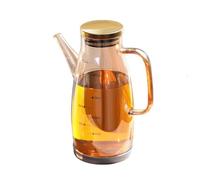 PXAMORTEL Bottiglia dosatrice per olio in vetro, Bottiglia dispenser for olio d'oliva e aceto in vetro e acciaio inossidabile da 600 ml, 800 ml, 1000 ml(1000ML)