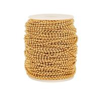 PXAMORTEL Catena con Sfere Metalliche, Catene con Perline a Sfera in Acciaio Inossidabile da 1,2-3 mm, 1 m, Multicolore, for la creazione di Gioielli Fai da Te(Gold Color,Beads 1.2mm)