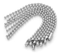 PXAMORTEL Catena con Sfere Metalliche, Catene di Perline a Sfera in Acciaio Inossidabile Fai da Te Multicolore 2,4 mm x 12 cm 50/30/10 Pezzi(Sliver,30pcs)